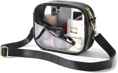 Vista 20 de TOBVZOO - Bolsa bandolera transparente aprobada para estadios, conciertos y eventos deportivos, unisex