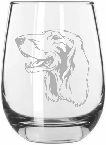 Vista 553 de Shar Pei (chino) - Vaso de vino sin tallo grabado para perro, 15.25 onzas