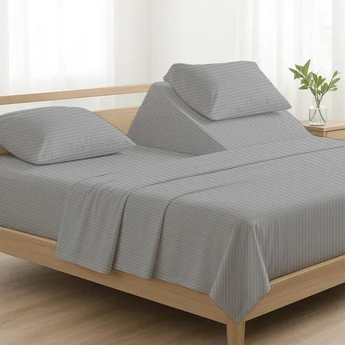 Vista 27 de NON Sticky cotton Juego de sábanas de 4 piezas para cama ajustable con números de sueño, 100% algodón egipcio, cabezal flexible de 34 pulgadas, se