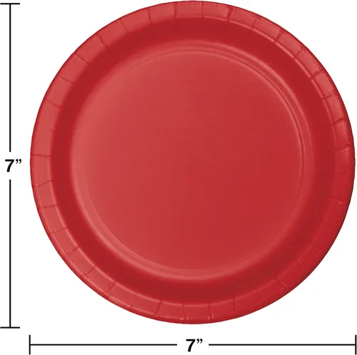 Vista 2 de Creative Converting Paquete económico de 75 platos de postre de papel, rojo clásico
