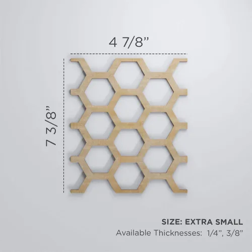 Vista 2 de 4 7/8"W X 7 3/8"H Extra Pequeña Westmore Decorativos Paneles De Pared De Madera Calado, Aliso