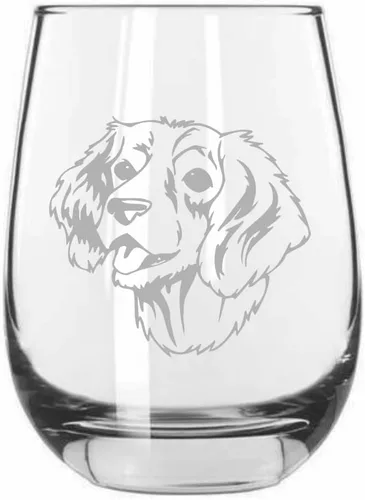 Vista 397 de Shar Pei (chino) - Vaso de vino sin tallo grabado para perro, 15.25 onzas
