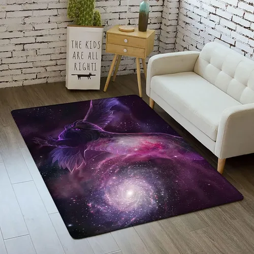 Vista 47 de Alfombra de espacio exterior para habitación de niños, 3 x 5 pies, alfombra Galaxy para dormitorio de niños, suave, antideslizante, sistema solar