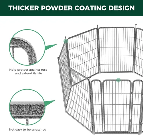 Vista 5 de FXW Aster - Corralito para perros diseñado para patio, 40 pulgadas, 16 paneles