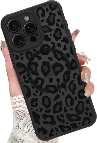 Vista 52 de KANGHAR - Funda para iPhone 11 [Compatible con Magsafe] Patrón estampado de leopardo Lindo guepardo Funda protectora magnética para niñas, mujeres