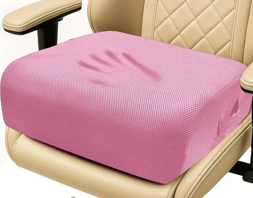 Vista 11 de Cojín de espuma viscoelástica extra gruesa de 6 pulgadas para silla de oficina, asiento elevado de 2 capas para aliviar el dolor de espalda y coxis