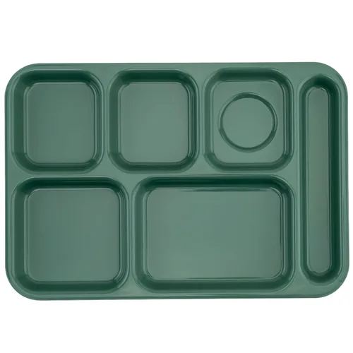 Vista 16 de G.E.T. Bandeja escolar para cafetería con 6 compartimentos, para zurdos, 10 x 14 pulgadas, verde bosque (paquete de 4)