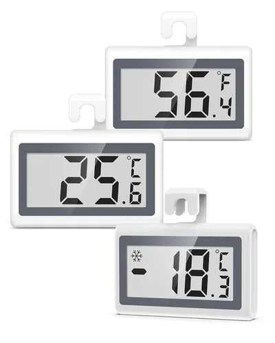 Vista 10 de KeeKit Termómetro para refrigerador, termómetro digital para nevera con pantalla LCD, medidor de temperatura del congelador con interruptor de ℃/℉