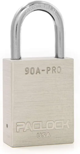 Vista 32 de PACLOCK Candado de la serie 90A-PRO, compre American Act obediente, aluminio anodizado marrón, cilindro de 7 pines de alta seguridad con 1 llave por