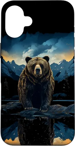 Vista 23 de Bear Grizzly Animal Mountain Hiking Case for iPhone 16