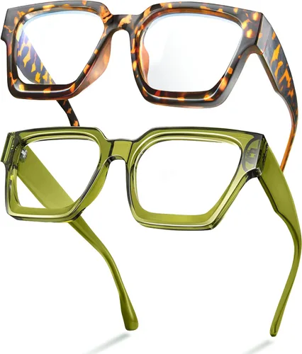 Vista 31 de livho Marco de gafas de gran tamaño para mujer y hombre, lentes rectangulares de moda para computadora, marco elegante *Tortuga de coco