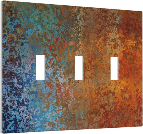 Vista 126 de Placa de Interruptor de Luz de Palanca Única Abstracta en Negro, Blanco y Gris, Cubierta de Tomacorriente, Placa de Pared Decorativa de Un