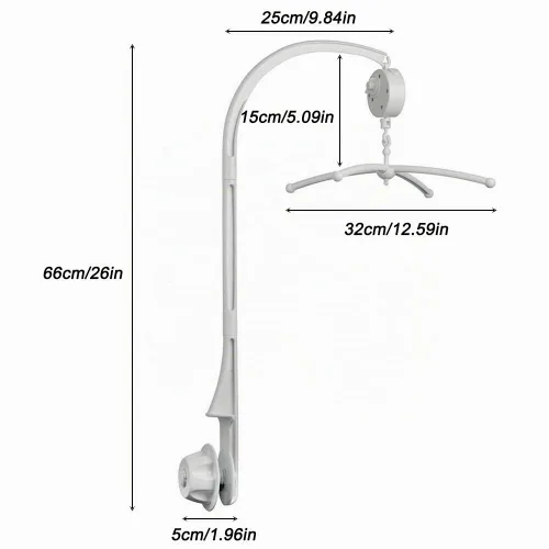 Vista 3 de AFUNTA Móvil de bebé de 26 pulgadas para cuna, brazo móvil de cuna de tornillo ajustable con soporte para caja de música, móvil de cuna