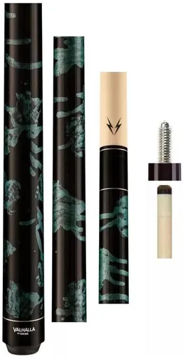 Vista 3 de VALHALLA Viking VA214 - Taco de billar para piscina/billar con diseño de mármol negro y verde azulado (0.512 in - 21 oz)