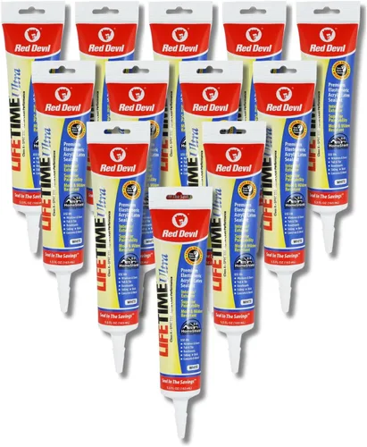 Vista 20 de Red Devil 077020 Lifetime Sellador de látex acrílico elastomérico ultra premium, 10.1 onzas, almendra, paquete de 1