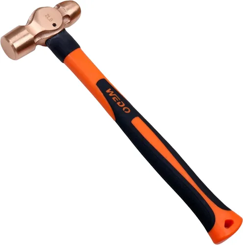 Vista 14 de WEDO Martillo de bola de cobre de 24 oz (1-1/2 libras), martillo de bola con mango de madera, longitud 325 mm (13"), forjado a presión, resistente a
