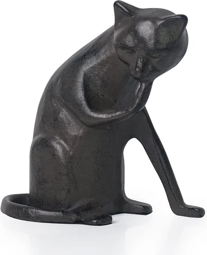 Vista 2 de DreamsEden Estatua de gato de metal para decoración del hogar