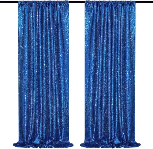 Vista 32 de B-COOL Cortinas de Fondo de Lentejuelas Azul Bebé 2 Piezas 2ftx8ft Fotografía para Fiestas Fondo Brillante Cortinas para Prom Bodas Baby Shower