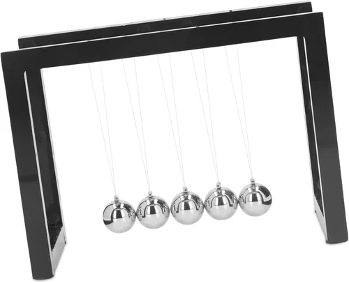 Vista 7 de Bola de péndulo de equilibrio, juguete de péndulo de escritorio con bolas de hierro y soporte acrílico, artilugio de ciencia física para aliviar