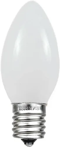 Vista 4 de Novelty Lights Paquete de 25 bombillas de repuesto de cerámica C9 para Blanco