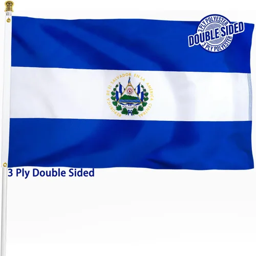 Vista 21 de Bandera de Nicaragua de 3 x 5 pies para exteriores, bandera nacional nicaragüense, bandera nacional nicaragüense, doble cara de 3 capas de poliéster