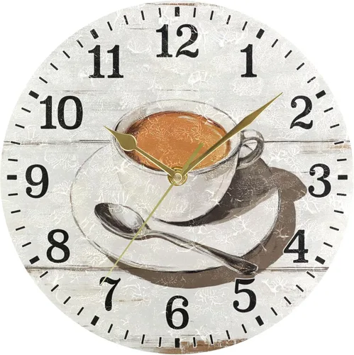 Vista 62 de JUNZAN Reloj de bañera con vino romántico espumoso y velas, reloj de pared silencioso de 10 pulgadas, pequeño reloj redondo, decoración de cocina