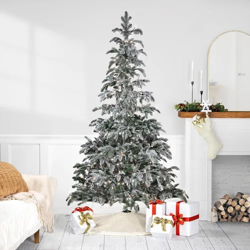 Vista 2 de Real Touch™ Árbol de Navidad artificial de abeto noble Whistler preiluminado, 6.5 pies, luces transparentes
