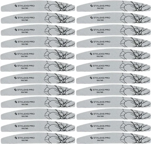 Vista 9 de STALEKS PRO Expert 40 limas de uñas Crescent, grano 80/80, 25
