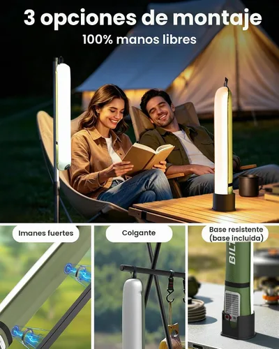Vista 5 de Luces solares para campamento recargables, 4 modos de iluminación, lámpara inflable impermeable IP66 para senderismo, mochileros, supervivencia