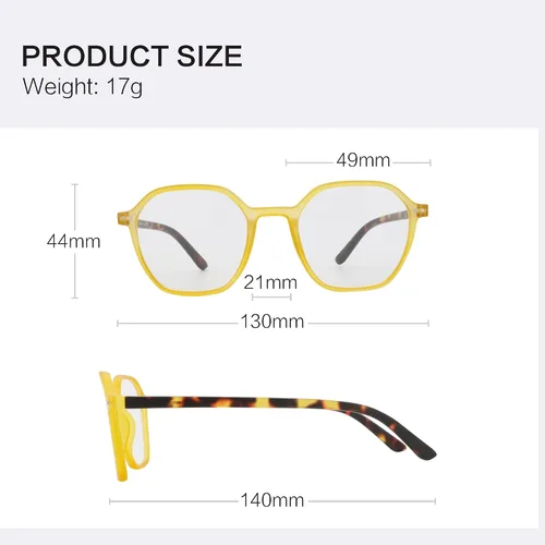 Vista 5 de ZENOTTIC Gafas de lectura con luz azul para mujeres/hombres, marco hexagonal, bisagras de resorte, lentes de computadora antirreflejos de moda