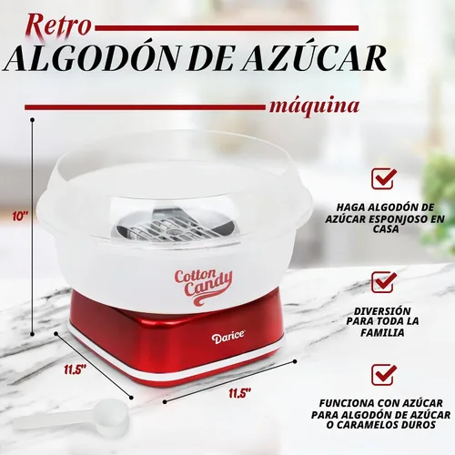 Vista 2 de Darice Máquina de algodón de azúcar – Retro Cotton Candy Maker – Máquina para hacer dulces caseros – Ideal para cumpleaños, fiestas, reuniones