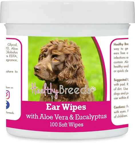 Vista 130 de Healthy Breeds Affenpinscher Toallitas de limpieza de oídos con aloe y eucalipto para perros, 100