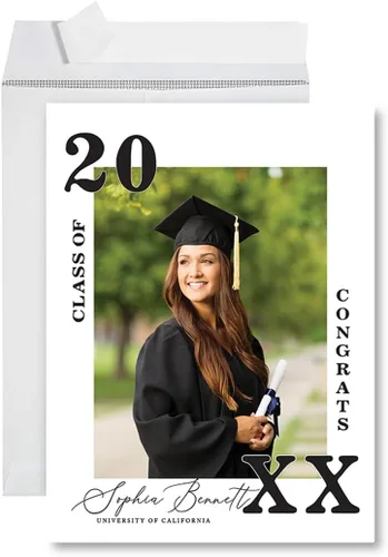 Vista 11 de Andaz Press Tarjeta fotográfica de graduación jumbo personalizada de 8.5 x 11 pulgadas con sobre, tarjeta de felicitación personalizada de clase