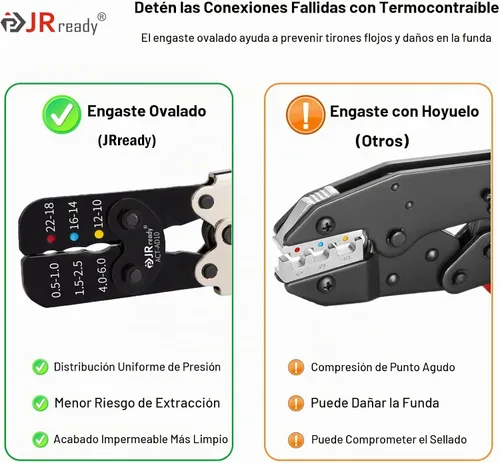Vista 3 de JRready ACT-AD10 Crimpadora de trinquete para conectores termorretráctiles