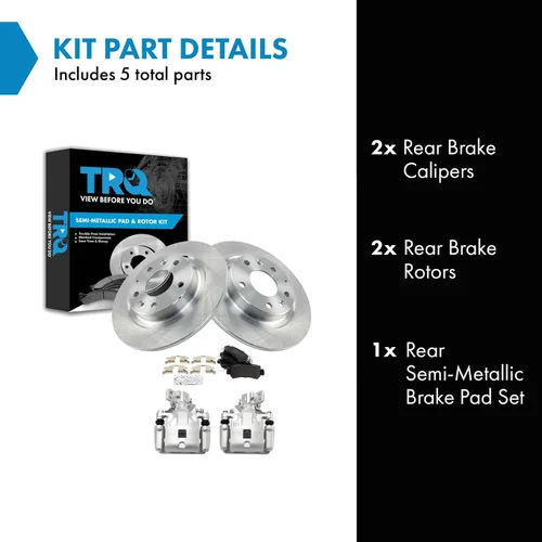 Vista 3 de TRQ Kit de pastillas de freno trasero y rotor compatibles con Mazda CX-3 2016-2018