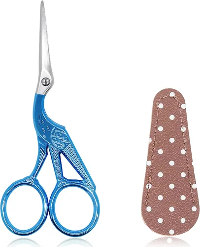 Vista 14 de BIHRTC - Tijeras pequeñas de 3.6 pulgadas para manualidades, punto de cruz, tejido, costura, enhebrado, trabajo de aguja, arte, bricolaje, con punta