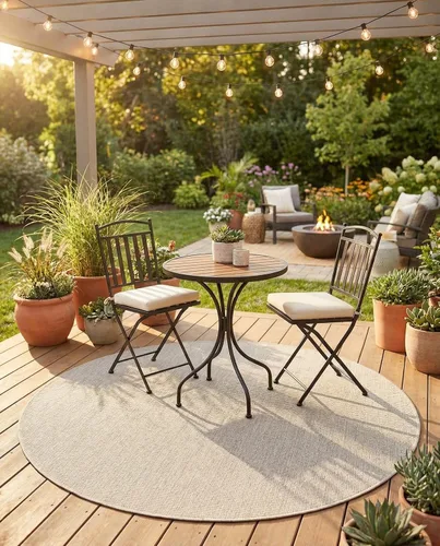 Vista 118 de Rugs.com Outdoor Solid Collection - Alfombra de pelo plano beige de 2 x 3 pulgadas, perfecta para entradas, cocinas, rincones de desayuno, piezas