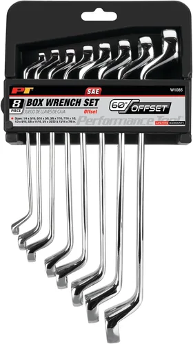 Vista 4 de Performance Tool W1085 - Juego de 8 llaves de caja SAE Offset - Mecanizado de precisión con diseño de extremo de caja de 12 puntos para un fácil