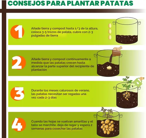 Vista 6 de Jorvila Paquete de 5 bolsas de cultivo de 7 galones Negro
