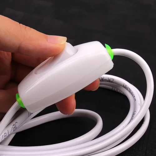 Vista 3 de 1 cable de luz colgante blanco E27 enchufe de bombilla a 2 clavijas con interruptor de encendido/apagado (cable de soporte de lámpara de 3M)