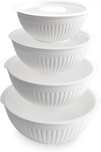 Vista 7 de Nordic Ware – Juego de tazones para preparar, servir y mezclar, 3 piezas, tonos tierra