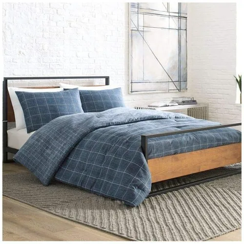 Vista 3 de Kenneth Cole New York - Juego de funda de edredón tamaño individual, ropa de cama reversible de algodón con funda a juego, decoración moderna
