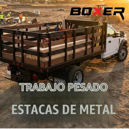 Vista 8 de Boxer Estaca de metal para camión de herramientas, 6 piezas, extremo cuadrado de 24 pulgadas, recubierta en acabado negro, estaca resistente