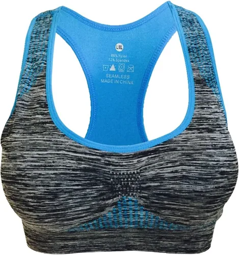 Vista 2 de Sujetador deportivo sin costuras, con bolsillo de alto impacto, para mujer
