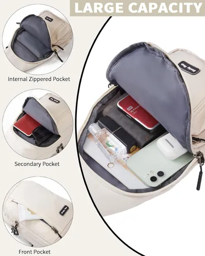 Vista 5 de Seoky Rop Bolso bandolera pequeño para hombres y mujeres, una correa para el hombro, bolsa cruzada para el cuerpo, mochila para viajes