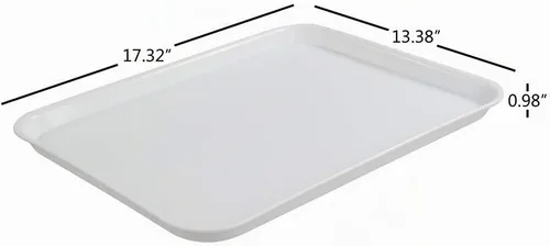 Vista 2 de Bandejas de comida rápida, bandeja de plástico para servir, color blanco, juego de 6