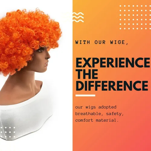 Vista 5 de Everfun Peluca afro corta rizada y esponjosa para mujeres y hombres, cosplay, fiesta de anime, Navidad, Halloween, divertidas, pelucas de payaso