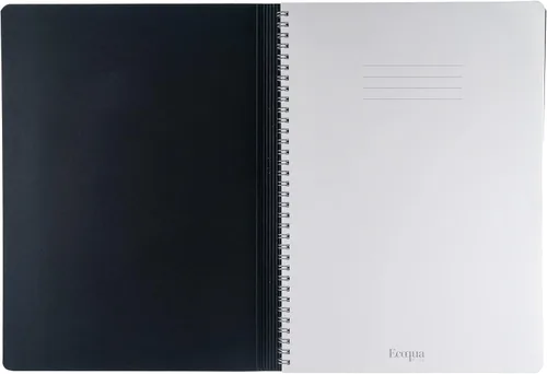 Vista 5 de Fabriano Ecoqua Plus - Cuaderno oculto en espiral, 8.3 x 11.7 pulgadas, A4, punteado, negro
