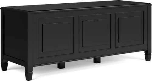 Vista 15 de SIMPLIHOME Connaught - Banco de baúl de madera maciza de 51 pulgadas de Blanco antiguo