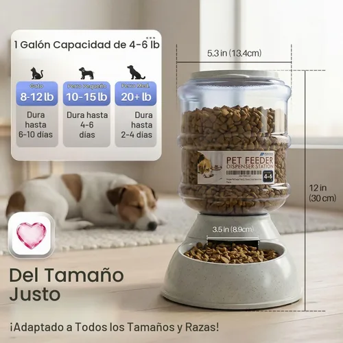 Vista 6 de Bol para mascotas con sistema dispensador automático y almacenamiento de alimento seco, de Flexzion